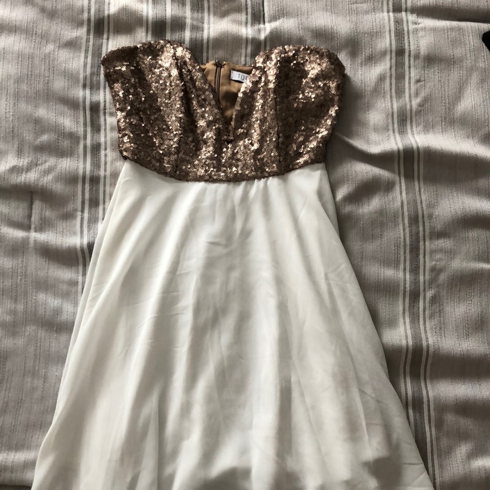 Strapless white dress